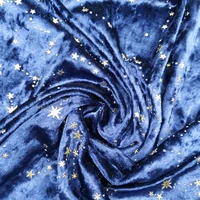 soft blue glitter bronzing stars crushed velvet fabric for dress fabric by the meter pink black 145cm wide