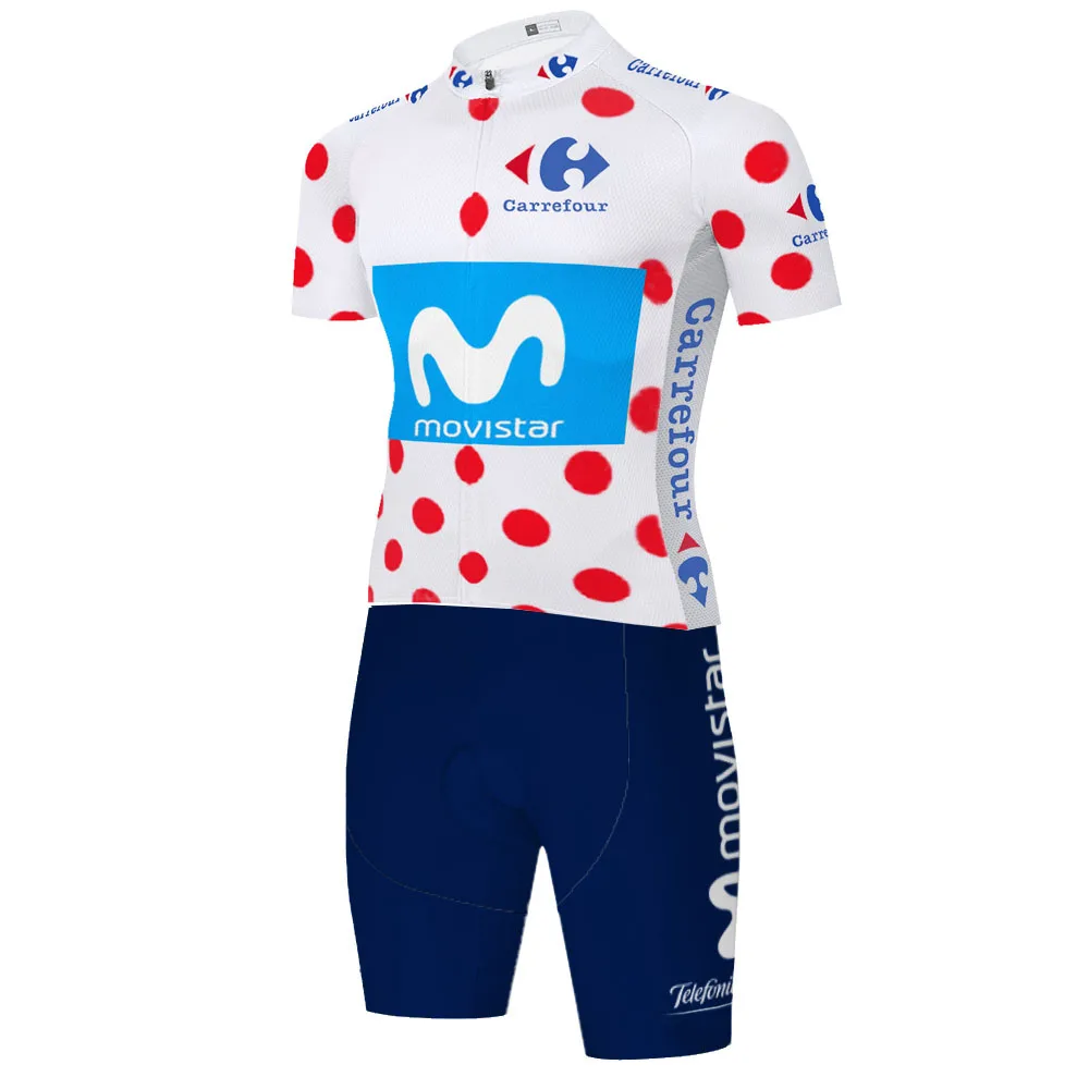Мужской спортивный костюм с коротким рукавом Team movistar из джерси и триатлона шорты для