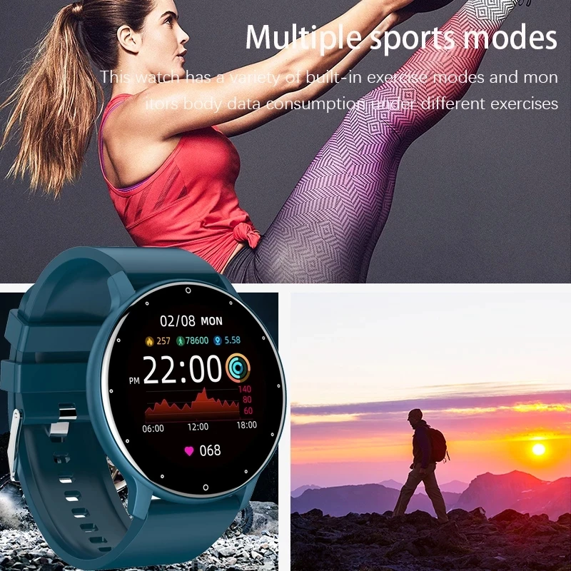 

2021 New Fashion Smart Watch Ladies Heart Rate Blood Pressure Multifunctional Sport Watch Men Woman Waterproof Smartwatch Women