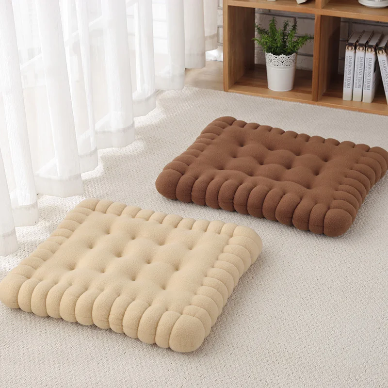 

Japanese Style Creative Biscuit Shaped Tatami Cushions Home Sofa Chair Solid Color Thickened Seat Mat Office Back Pillow Cushion