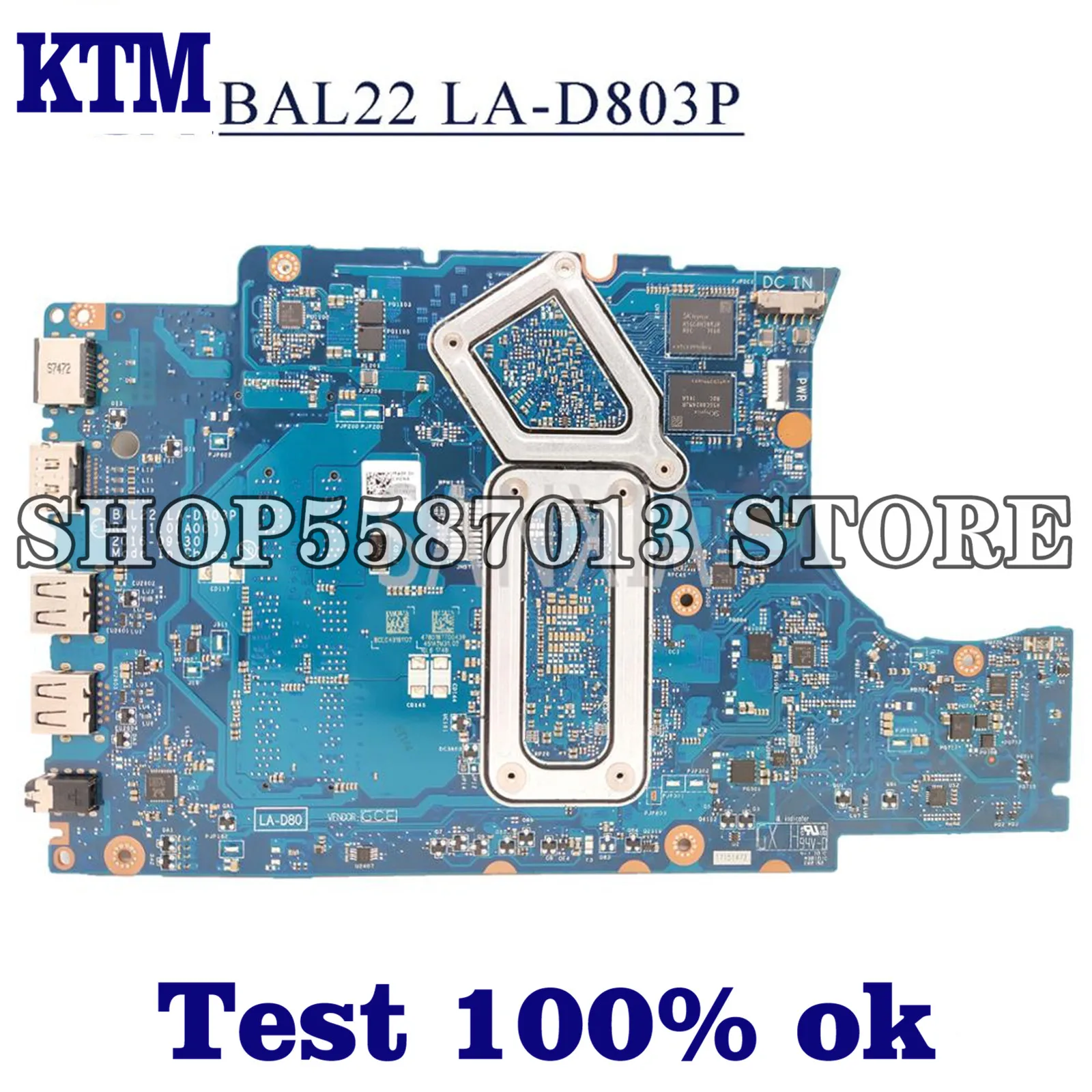 

KEFU LA-D803P Laptop motherboard for Dell Inspiron 15-5565 original mainboard A10-9600P CPU PM