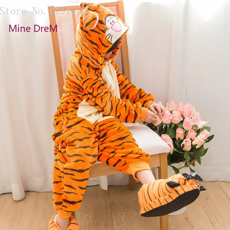 Кигуруми детские комбинезоны с тигром пижама мультяшным животным костюм для