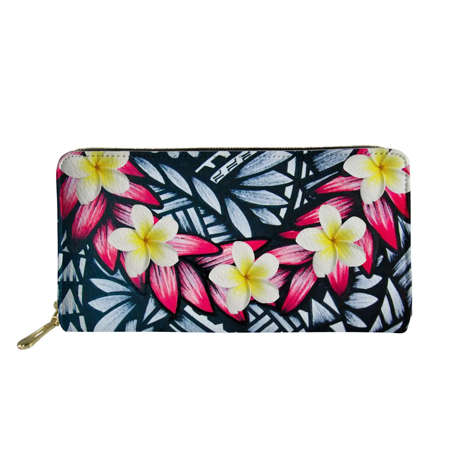 

Polynesian Tonga Art Native Fiji Style Long Wallet For Lady Women Purse Girls Shopping Hibiscus Tribal Teen Girl Burse Handbag