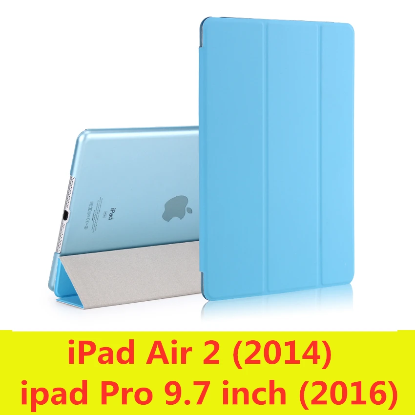 Чехол для iPad 9,7 6-го поколения, Чехол Air 3 2 1 Pro 10,5, прозрачный чехол, умный чехол из искусственной кожи для сна - Цвет: blue-L-Air2 Pro9.7