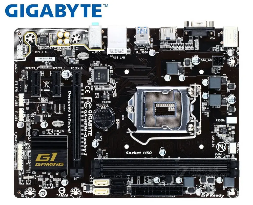 Материнская плата Gigabyte для ПК б/у оригинальная материнская DDR3 LGA 1150 intel I3 I5 I7 |