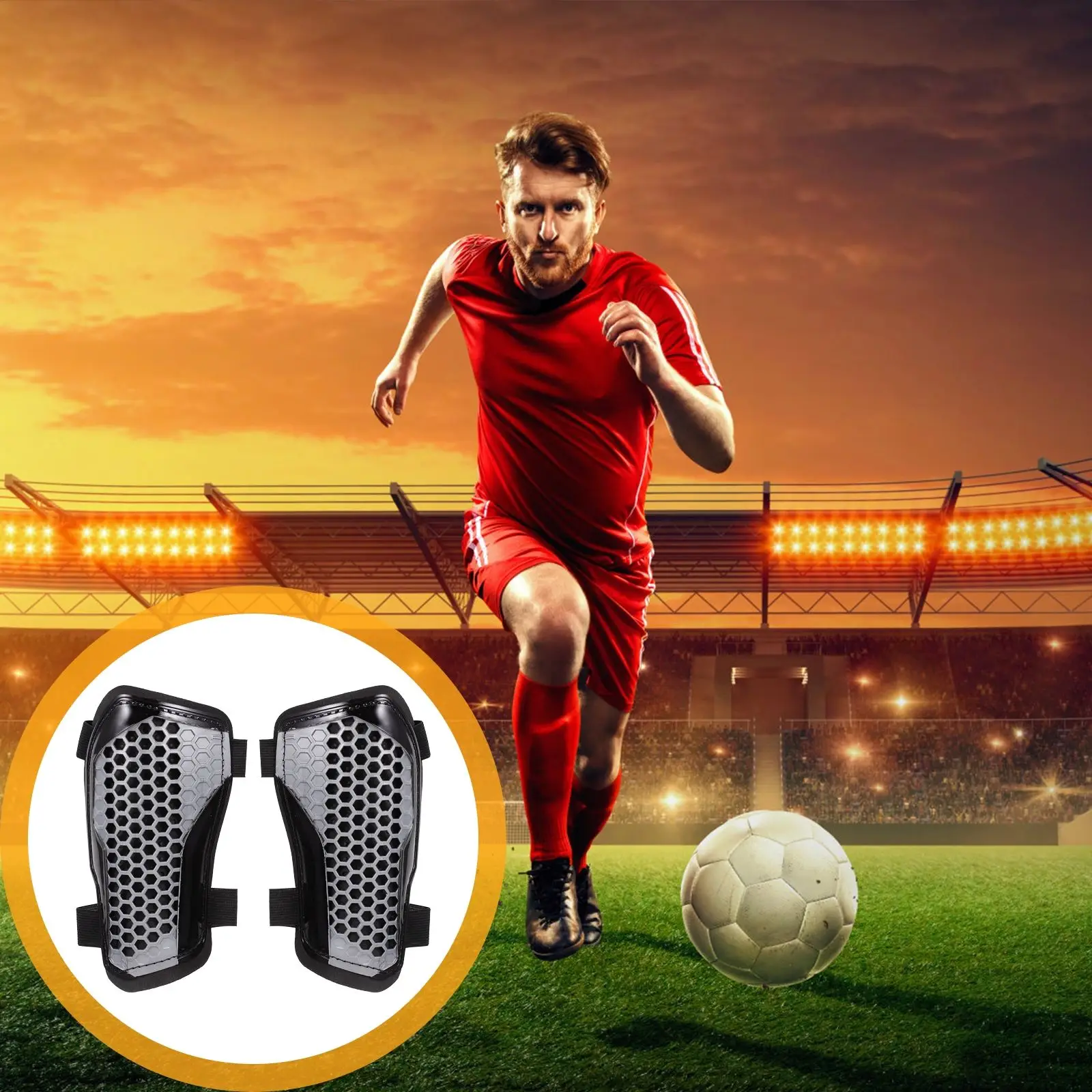 

1 Pair Lightweight Breathable Football Calf Protectors Sports Soccer Equipments