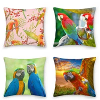 parrot pillow cases home decoration cushion cover 45x45cm throw pillow covers for sofa living room bedroom square pillowcase