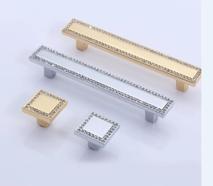 96 мм модные роскошные ручки Стразы для винного шкафа дверные серебристо