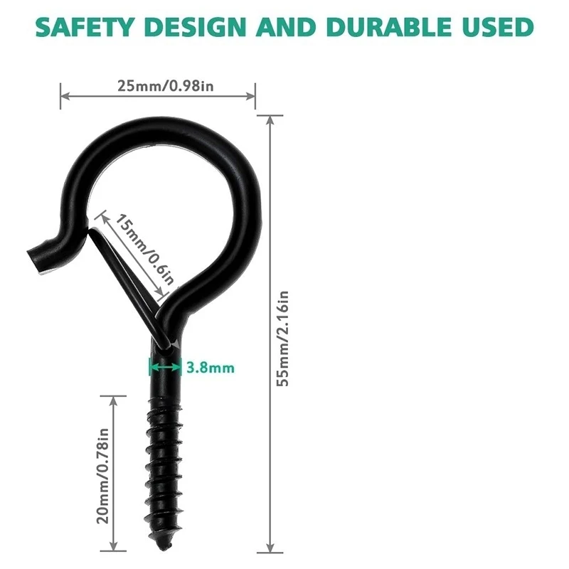 

40Pack Hooks,Wall Mount Ceiling Screw Hook,String Lights Hanger Hooks,Easy Release,Outdoor Wire and Decoration Hanging