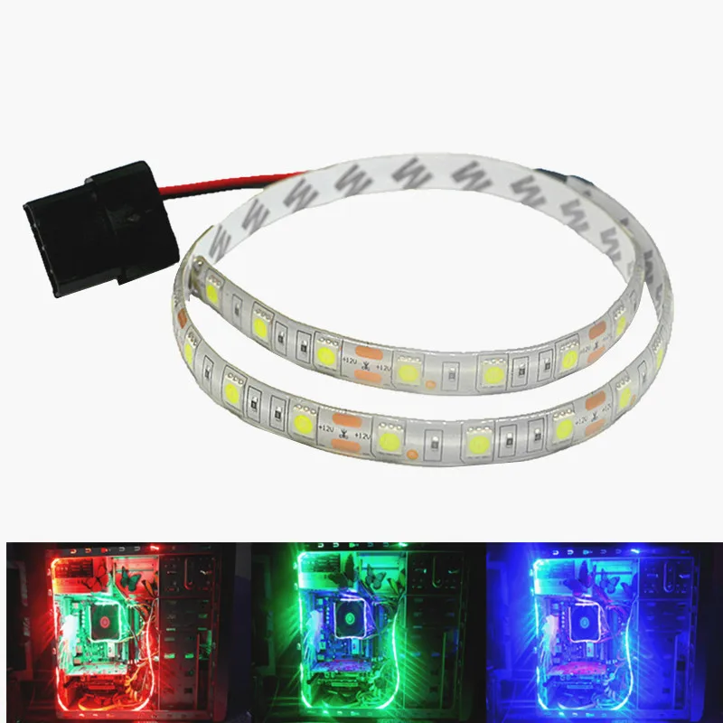 ПК Светодиодные ленты компьютер чехол клейкая лента светильник 5050 SMD гибкие 12V