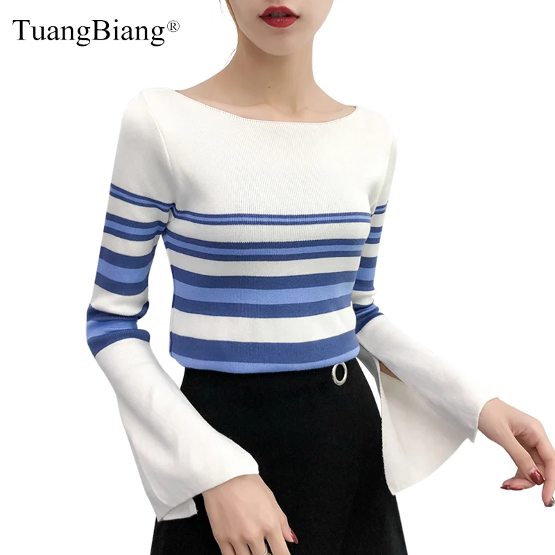 Женский облегающий пуловер с длинными рукавами синий или зеленый хлопковый