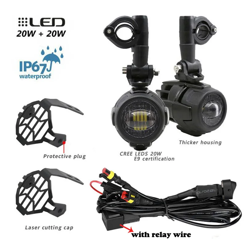 

Upgrade Brighter Lamp For BMW R1200GS F800GS F700GS F650 K1600 Motorcycle fog light Auxiliary Lights 40W 6000K