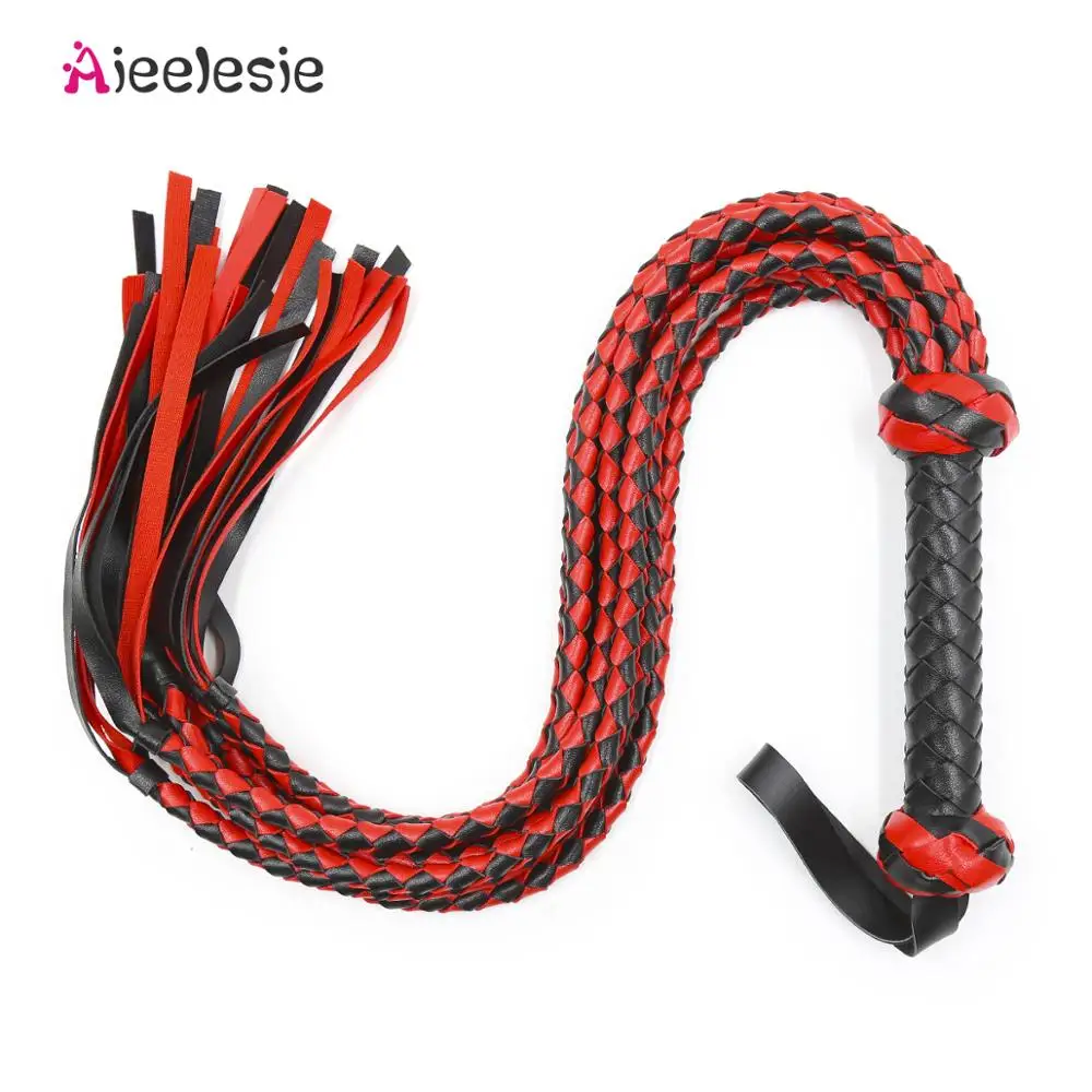 78 см длинный кожаный кнут ручной вязки с ручкой для плетения весло порки