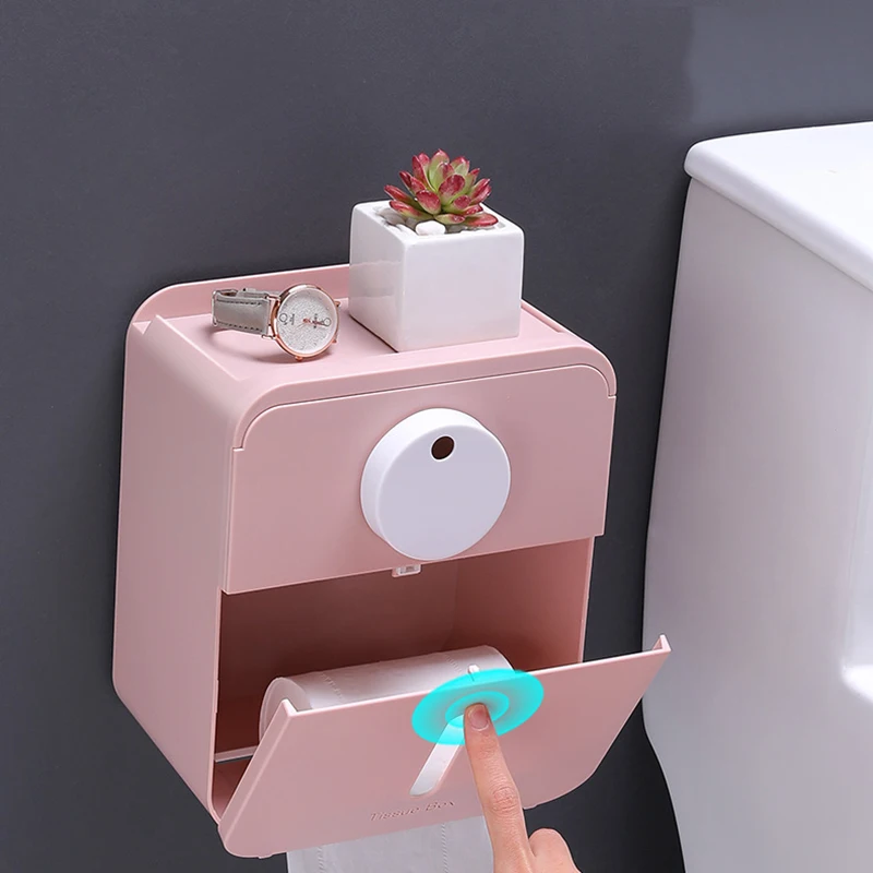 

Waterproof Paper Towel Holder Toilet Roll Holder Wall Mounted Toilet Paper Roll Stand Case Tube Storage Box Bathroom Accessories