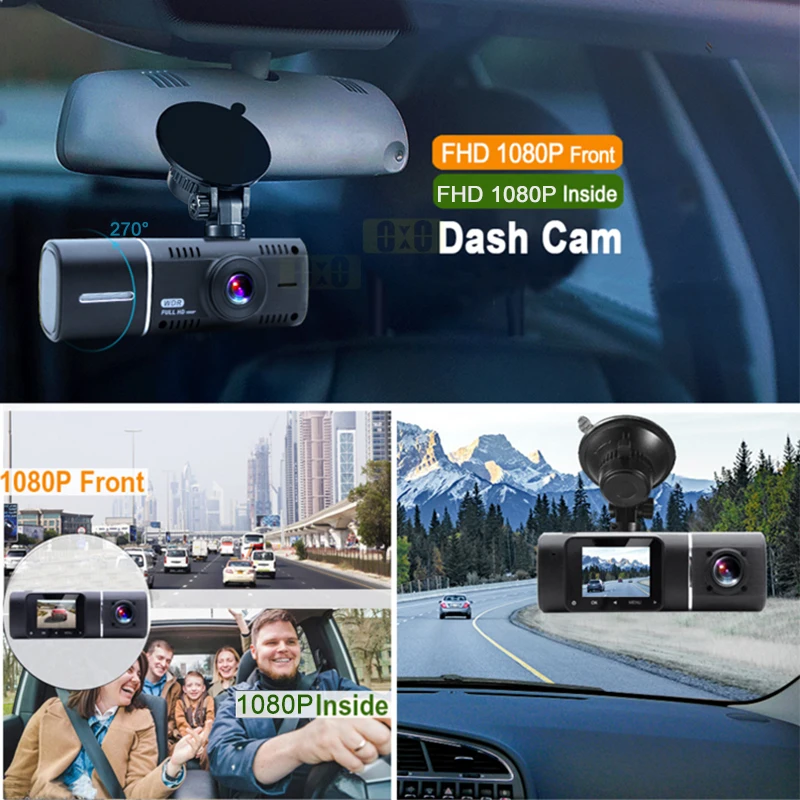 

CAR DVR 1080P Cabin Camera Front and Inside Dash Cam Vehicle Black Box Car Video Recorder for Taxi Uber