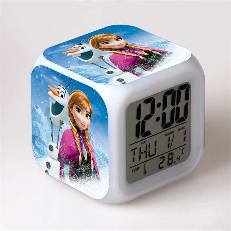 Настольные Цифровые часы с термометром Disney Frozen Elsa Anna будильник-игрушка