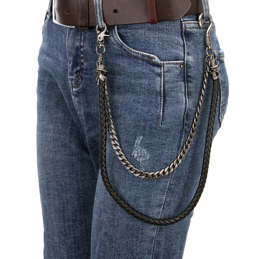 Модные мужские брюки в стиле хип-хоп панк-рок с металлическим покрытием черепом