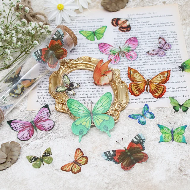 40 шт./компл. наклейка в виде бабочки на сумку для домашних животных канцелярских