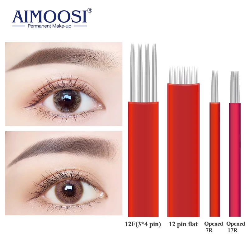 50 шт. очень тонкие нано лезвия микроблейдинг ИГЛЫ Перманентный макияж бровей