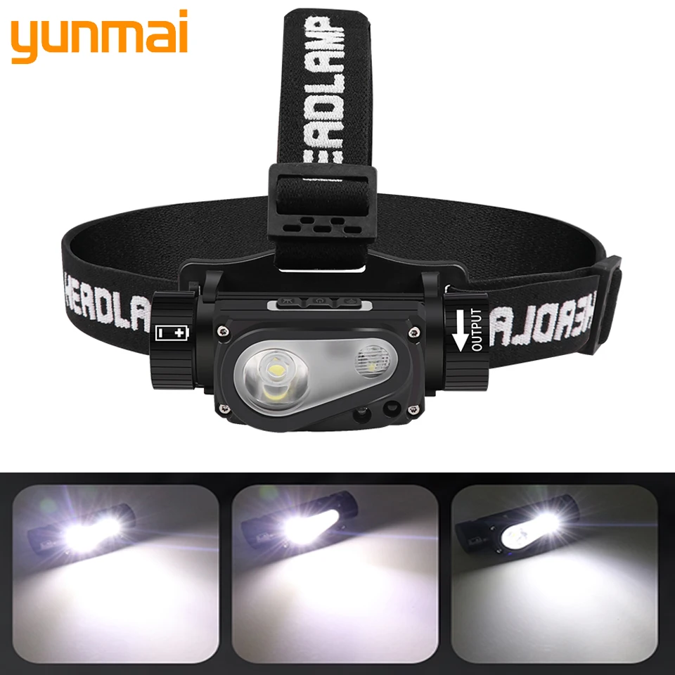 

500,000LM XHP50.2 Sensor Led Headlamp 18650 or 21700 Battery Head Flashlight Lamp Headlight Waterproof Running Bulbs Lights