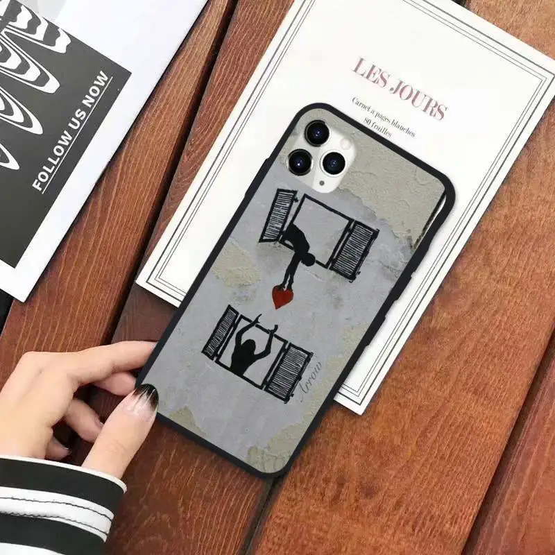 

Street Art Banksy Graffit Phone Case for iPhone 11 12 pro XS MAX 8 7 6 6S Plus X 5S SE 2020 XR