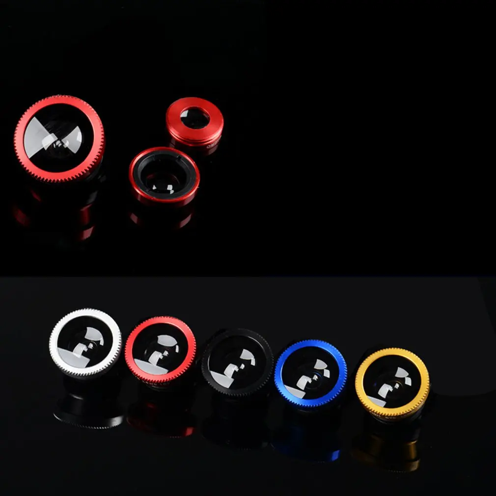 3 в 1 Широкий формат макро объектив рыбий глаз Камера Наборы мобильный телефон с