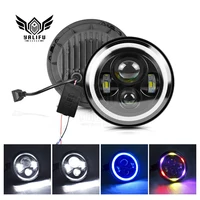 5.75 inch Black LED Headlight Projector Halo Ring High Low Beam Motorcycle 5 3/4" DRL Turn Signal for Sportster Dyna Iron 883
