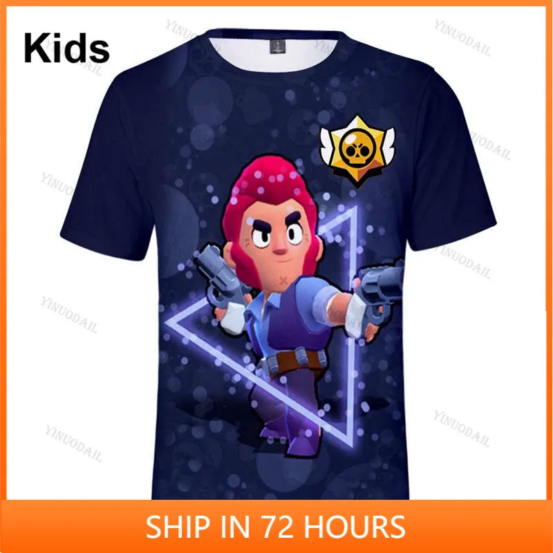 

Nita Colt 3 To 14 Years Spike and Star,Kids Tshirt Shooting Game 3D Printed Shirt Boys Girls Cartoon Jacket Tops Teen Clothes