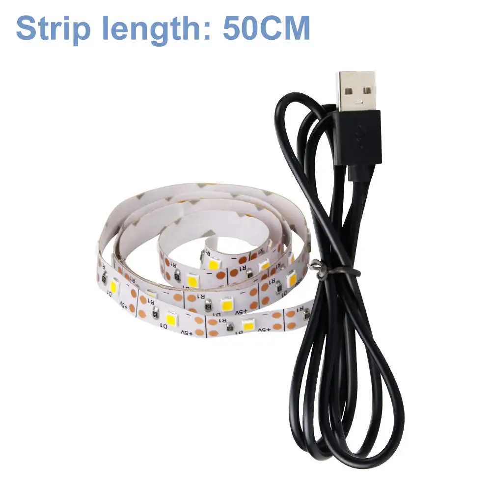50cm 30leds Зарядное устройство USB с европейской вилкой, настенное зарядное устройство с американской вилкой, гибкая светодиодная лента, светильник, водонепроницаемая лента, светодиодный светильник для телевизора, лента 5 В, лампа для ночника - Испускаемый цвет: 50cm 30leds