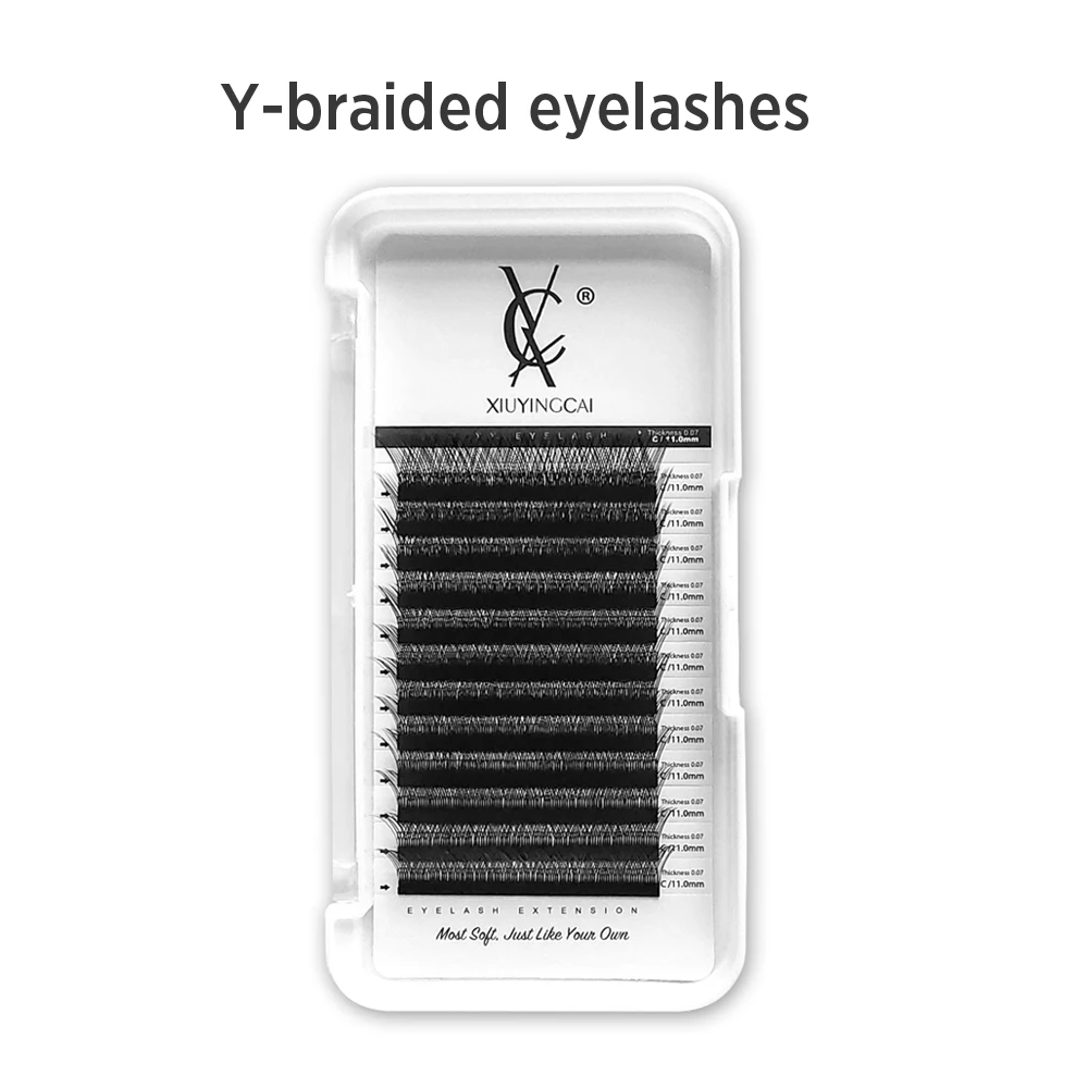 

YY Black Individual Eyelashes Extensions Two Tip Wholesale Lashes Cilia YY Individual Cluster Eyelashes Fluffy False Eyelashes