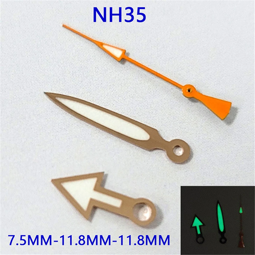 

Watch Pointer for NH35/NH36/4R36 Automatic Movement Rose Gold White Watch Hands Orange Second Hand Spare Parts