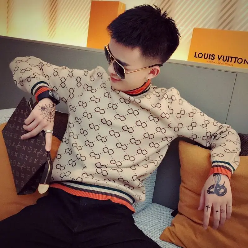 

Sweater knitwear trendy men's long sleeve sweater slim bottoming shirt