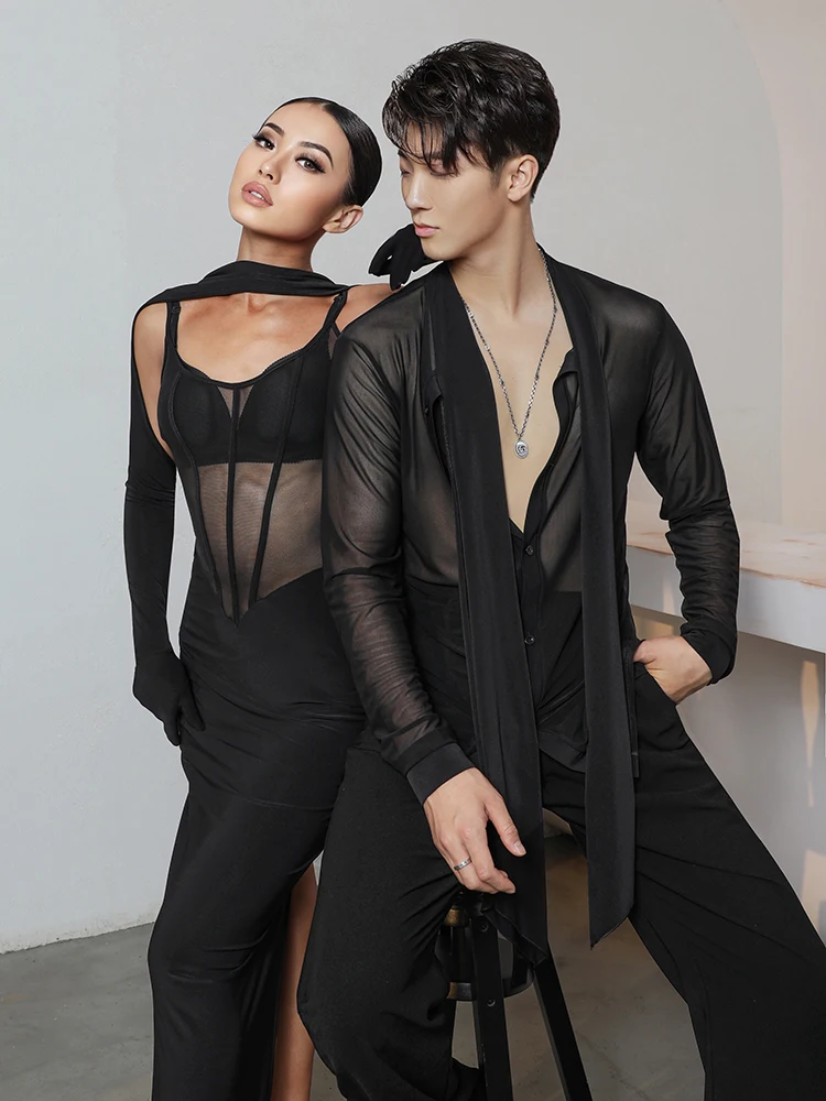 

ZYMdancestyle ZYM2072 Miss Muse Dress Women Latin Dance Practice Wear Stretchy Lace Up Dress