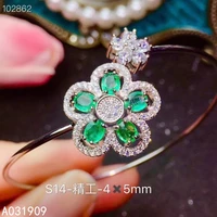 kjjeaxcmy boutique jewelry 925 sterling silver inlaid natural emerald gemstone ladies bracelet support detection popular