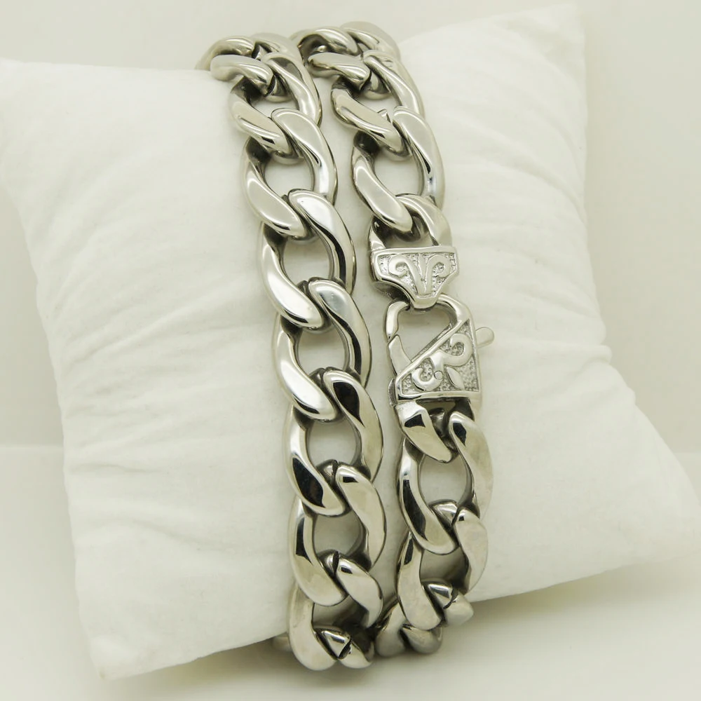 Tisnium мужское ожерелье из нержавеющей стали кубинская цепочка серебряного цвета