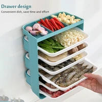 kitchen storage multi layer dish tray wall mounted side dish stackable vegetable display storage plate hot pot serving plate