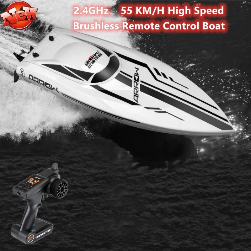 

Радиоуправляемая лодка с дистанционным управлением, водонепроницаемая, 55 км/ч, 2,4G, с бесщеточным Мотором, водяным охлаждением