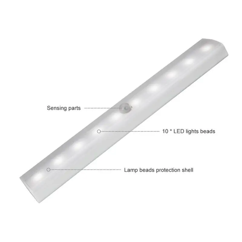 

10 LED Portable Wireless PIR Motion Sensor Light Infrared Wardrobe For Closet Drawer Induction Cabinet Porch Stairway Lamp Z5A8