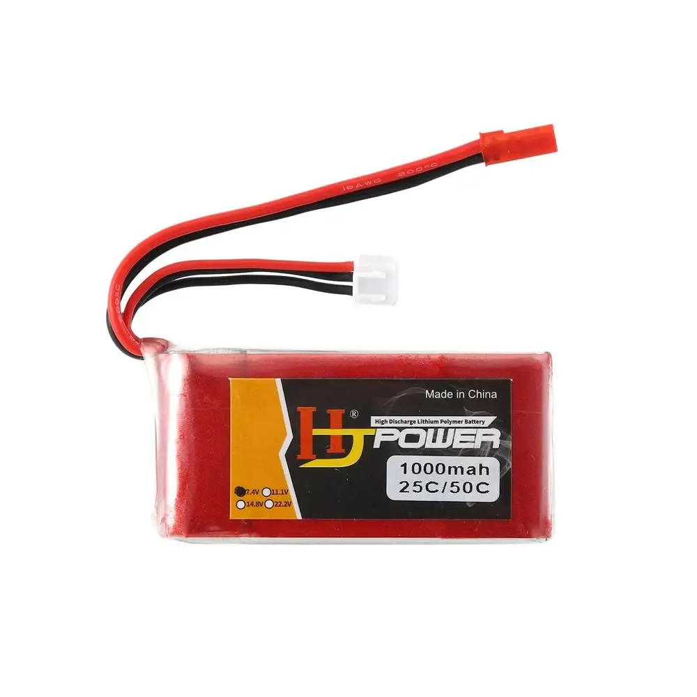 HJ 7,4 V 1000MAH 25C 2S Lipo аккумулятор JST разъем Перезаряжаемый для RC гоночный Дрон вертолет модель автомобиля лодки