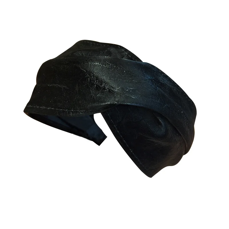 

Wholesale women leather headband girl's bead headwear lady's hair accessories ins cross hairbands