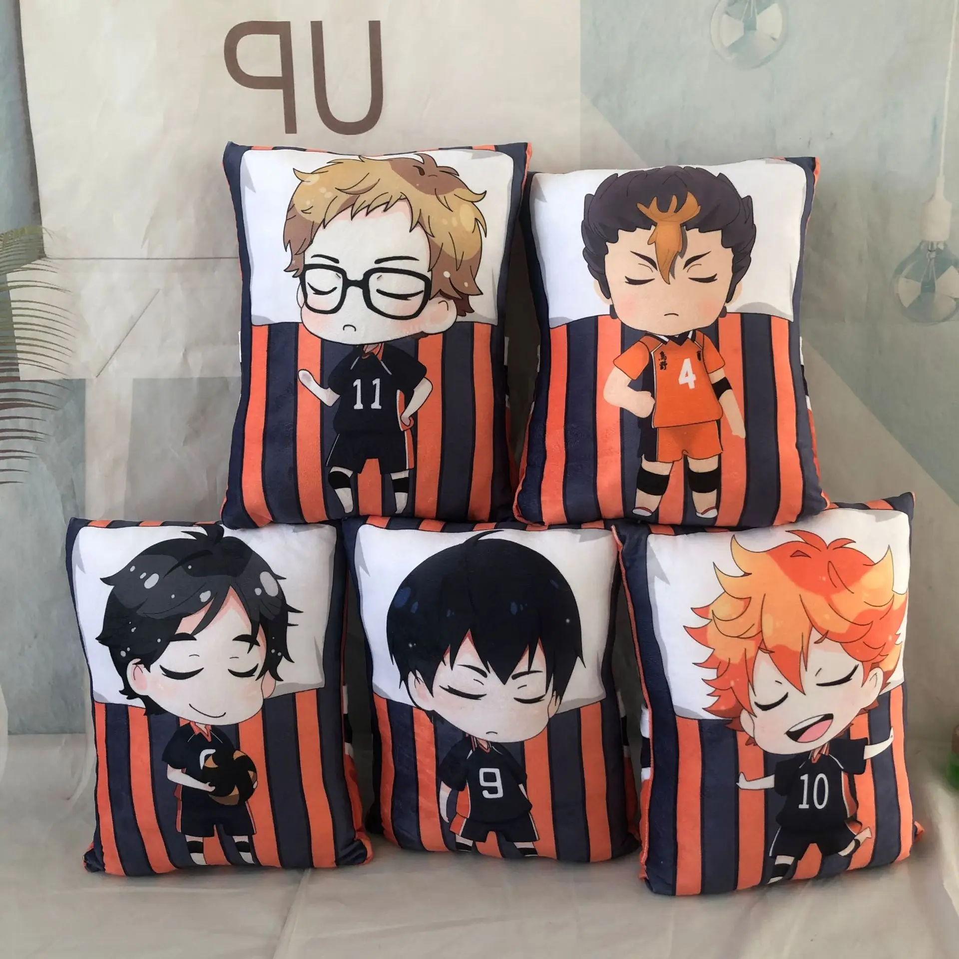 Cartoon Sleeping Haikyuu Toy Hinata Shoyo Tobio Kageyama Pillow Cute Daichi Sawamura Dolls Soft Plushies Gifts For Kids Fans | Игрушки и