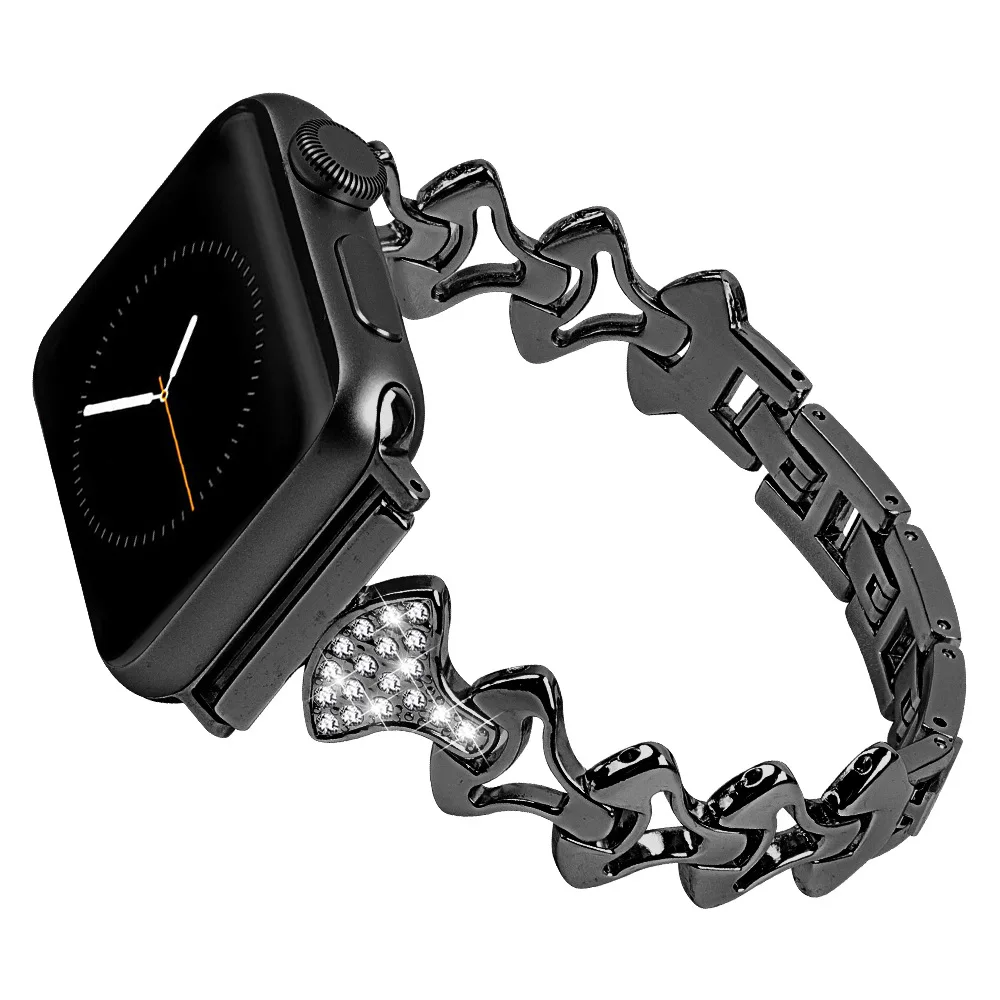 Для Apple Watch ремешок 40 мм 44 38 42 стразы для iWatch серии 5 4 3 2 браслет металлический