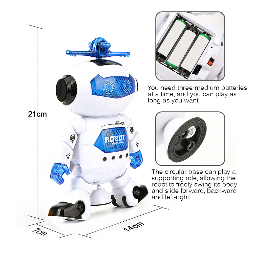 

360 Rotating Smart Space Dance Robot Electronic Walking Toys With Music Light For Kids Astronaut Toy Christmas Birthday Gift
