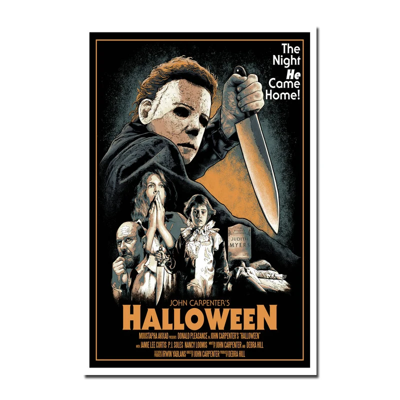 

Хэллоуин, ужас, горячий фильм, художественные принты, Шелковый Холст для стен, картины, украшение комнаты-005