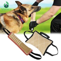 durable dog training bite tug pillow sleeve with 2 rope handles for training malinois german shepherd rottweiler pet chewing toy