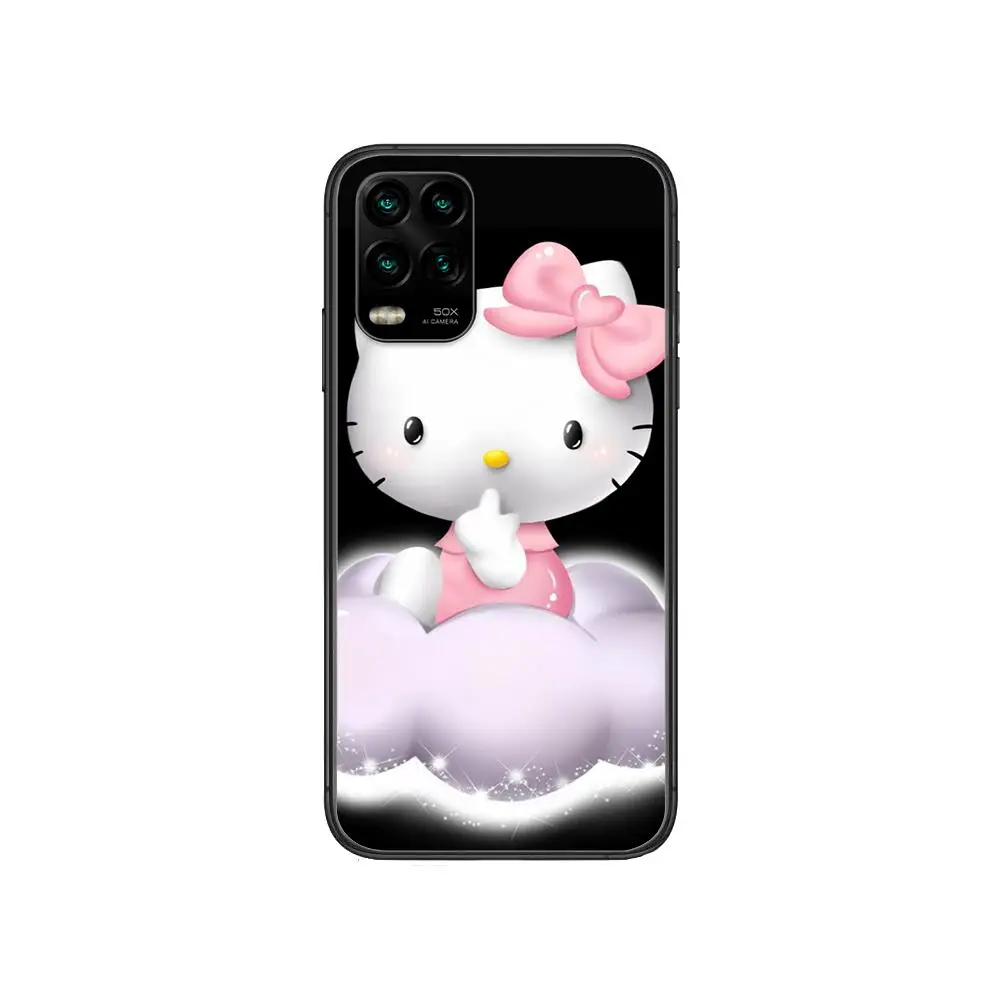 

HK Cat Phone Case For XiaoMi Redmi 11lite ultra 9 8A 7A 6 A Pro T 5G K40 Anime Black Cover Silicone Back Pret