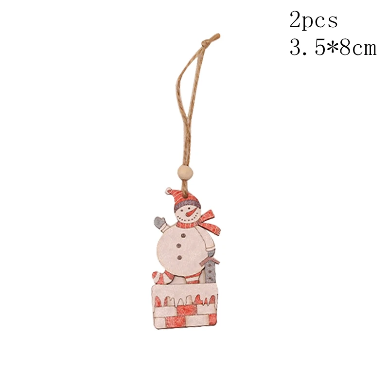 2pcs B05 Рождественские украшения, деревянные подвески, новогодние Подвесные Подарки, украшение на елку, сделай сам, дерево, ремесло, для дома, свадьбы, Navidad, Декор - Цвет: 2pcs B05