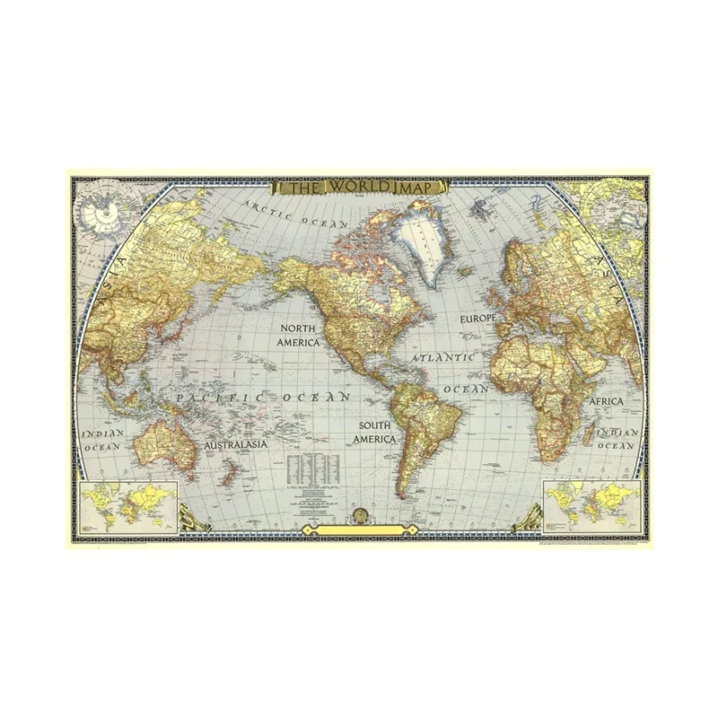 

World Map 1943 A1 Size Decorative Map of World Sticker Home Wall Decor Room Art Poster Kids Education Supplies Posters and Print