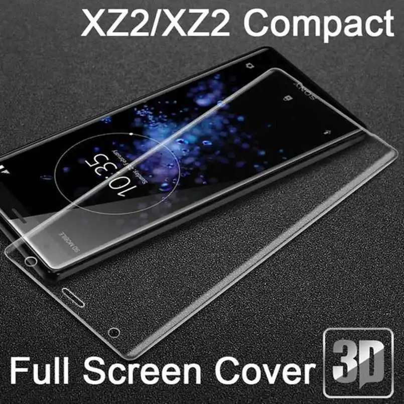 Полный изогнутый 3D экран из закаленного стекла для Sony Xperia XZ1 XZ2 компактная защитная пленка