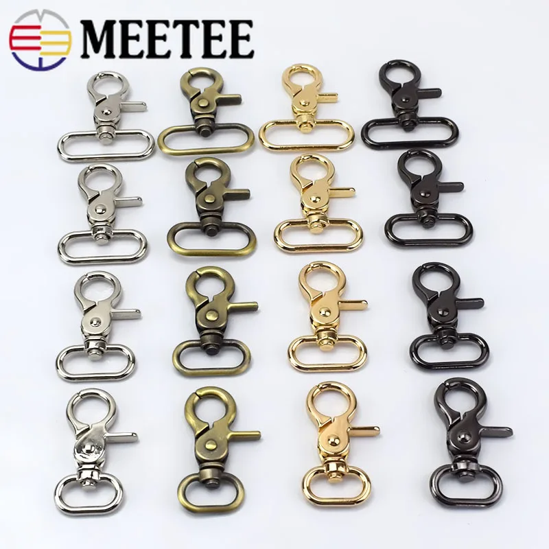 4/10 шт. Meetee 20-38 мм металлический ремешок Пряжка для сумки ошейник карабины поворотные карабины DIY брелок швейная фурнитура